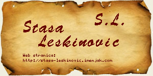 Staša Leškinović vizit kartica